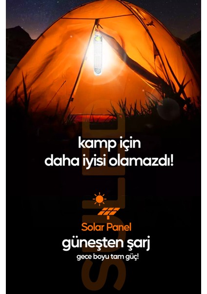 Acil Durum LED & Kamp Lambası Güneş Şarjlı Işıldak 2 Kademeli Aydınlatma Tamir Ev Kamp El Feneri indirimleri