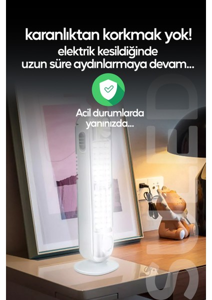 Acil Durum LED & Kamp Lambası Güneş Şarjlı Işıldak 2 Kademeli Aydınlatma Tamir Ev Kamp El Feneri