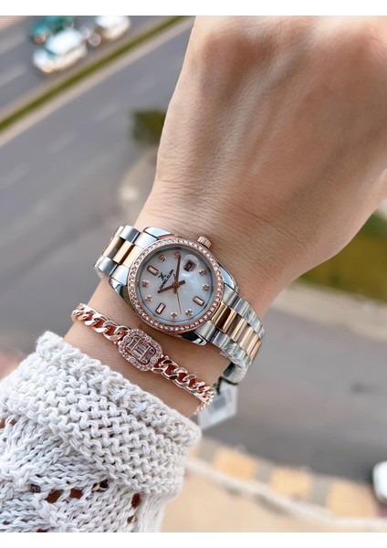 Çelik Kordonlu 2 Yıl Garantili 3 Atm Suya Dayanıklı Kadın Kol Saati+Bileklik BD.10108.6 fiyatları