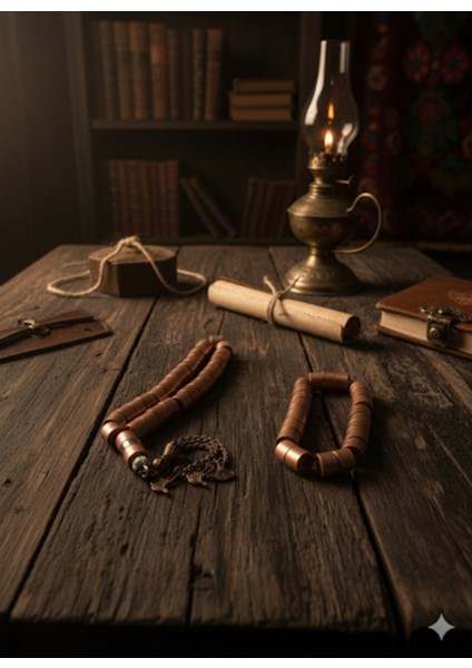 Saf Bakır Tespih & Bileklik ( Bakır Tonunda Püskül Manyetikli )