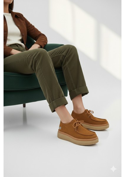 Kadın Hakiki Deri Ortopedik Kalın Taban Kışlık Günlük Ayakkabı M26/KA7025