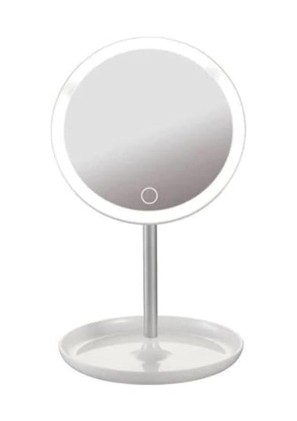 Infomax Dokunmatik LED Işıklı Makyaj Aynası | USB Bağlantılı, Ayarlanabilir Parlaklık, Masaüstü ve Portatif, Yuvarlak Tasarım - Beyaz fiyatları