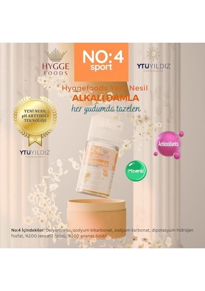 Hyggefoods Yeni Nesil Alkali Damla No:4 Sport Yüksek Antioksidanlı Ph Arttırıcı Su Içmeye Yardımcı