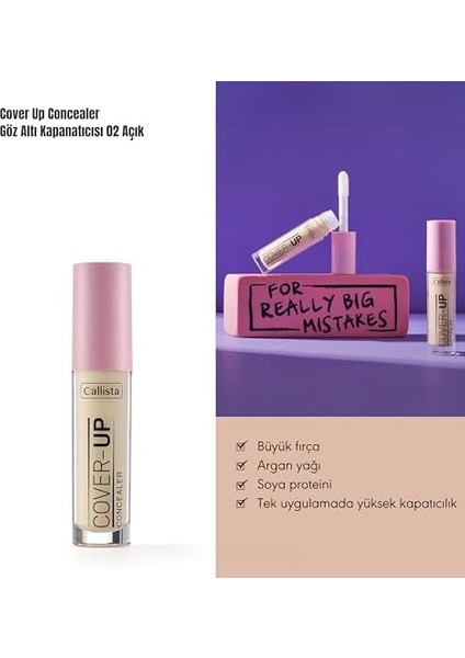 Callista Cover Up Concealer 02 Beige Göz Altı Kapatıcısı modelleri