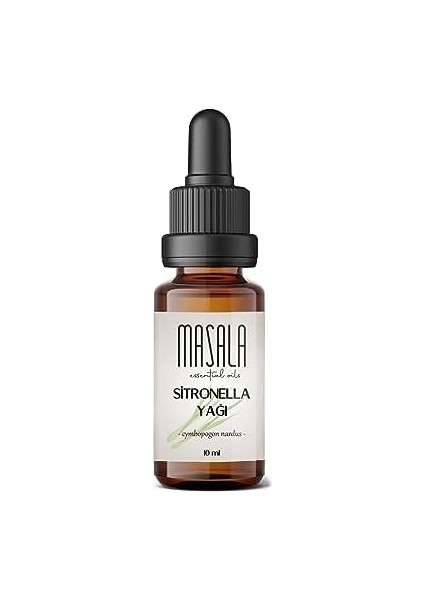Masala Saf Sitronella Yağı 10 Ml. - (Citronella Essential Oil) Cymbopogon Nardus