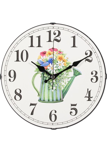 25 cm Dekoratif Plastik Cam Mutfak Duvar Saati