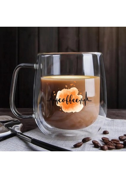 2 Adet Odi Çift Cidarlı Cam Kupa Kulplu 250 ml