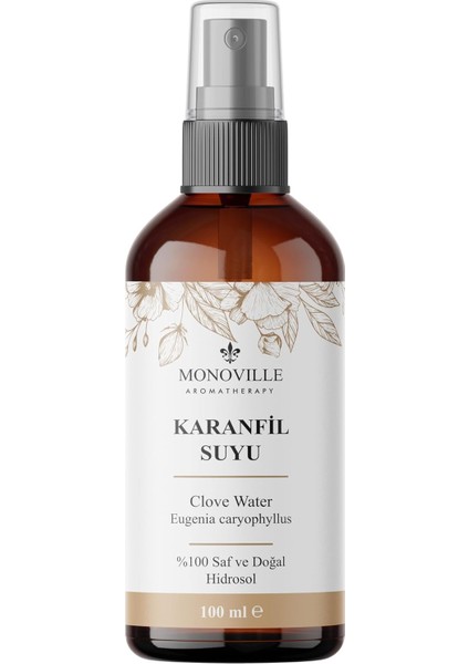 Monoville Karanfil Suyu 100 ml Cam ŞIŞE%100 Saf ve Doğal (Clove Water)