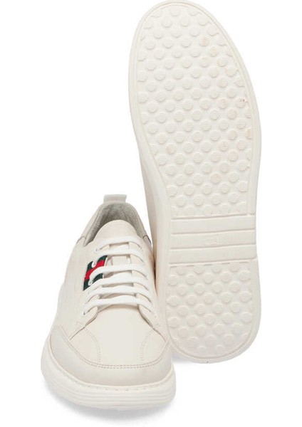 Beyaz Hakiki Deri Erkek Sneaker - E24I1AY56813-A26