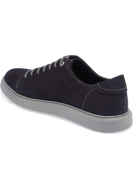 Lacivert Hakiki Nubuk Deri Erkek Sneaker - E24I1AY56820-C39