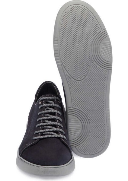 Lacivert Hakiki Nubuk Deri Erkek Sneaker - E24I1AY56820-C39