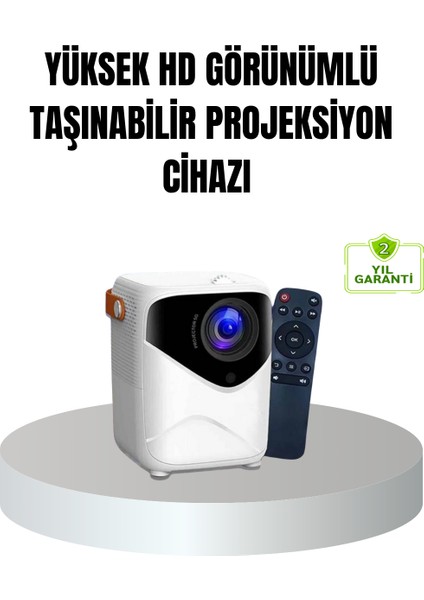 Taşınabilir 1080P Hd Akıllı Projektör – 64GB Dahili Hafıza 2gb Ram Uzaktan K - CHT6073-4764