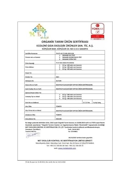 Og Organik Üzüm Özü 315 gr