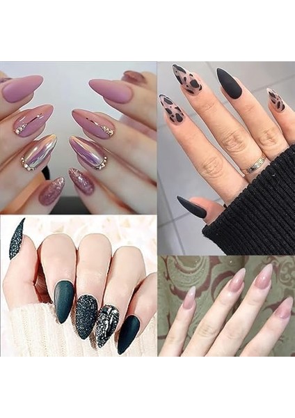 Aputue Takma Tırnaklar, 500 Adet Şeffaf Tabut Uçlu Takma Tırnak, Akrilik Tam Kaplama Takma Tırnak Seti, Kutusu ile Birlikte, Poli Tırnak Uzatma ve Tırnak Sanatı Için, 10 Farklı Boyut (Orta Badem)