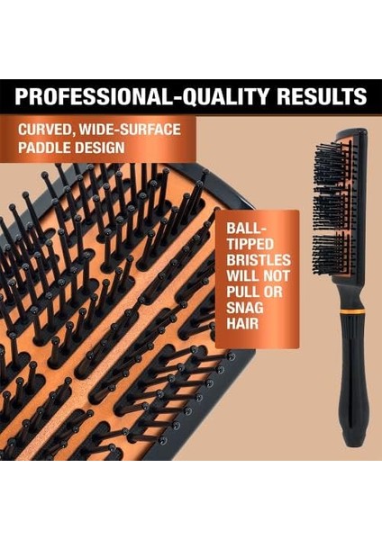 Conair Hızlı Fönle Kuruyan Bakır Koleksiyonu, Kavisli Kürek Fırçası, Saç Fırçası, 1 Adet