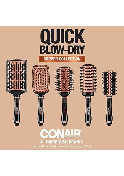 Conair Hızlı Fönle Kuruyan Bakır Koleksiyonu, Kavisli Kürek Fırçası, Saç Fırçası, 1 Adet fiyatları