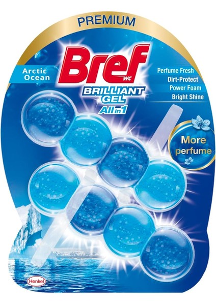Bref Wc Brilliant Jel Buzul Okyanus Kokulu Hepsi 1 Arada 2'li Klozet Temizleme Topu 1 x 2 Adet, Jel Buzul Okyanus 2
