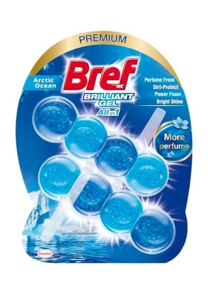 Bref Wc Brilliant Jel Buzul Okyanus Kokulu Hepsi 1 Arada 2'li Klozet Temizleme Topu 1 x 2 Adet, Jel Buzul Okyanus 2 modelleri