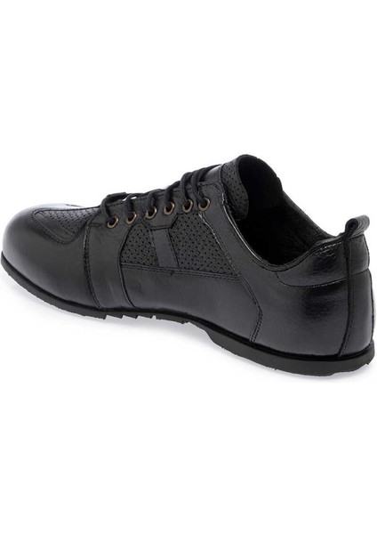 Siyah Hakiki Deri Erkek Sneaker - E24I1AY56755-A23