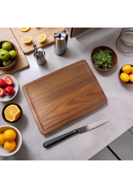 Akasya Kesme Tahtası Antibakteriel Yıkanabilir Doğrama Tahtası Dikdörtgen 35X25CM | Antibakteriyel ve Yıkanabilir Akasya Kesme Tahtası - Hijyenik ve Dayanıklı Doğrama Işleriniz Için Ideal