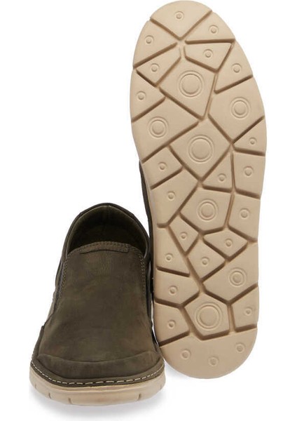 Yeşil Hakiki Nubuk Deri Erkek Casual Ayakkabı - E24I1AY56762-G98