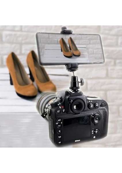 Kamera Üstü Montaj Aparatı Bilyeli Mafsal Oynar Başlı ve Telefon Tutucu Kamera Çekimi Önizleme Yapmak Telefon Tutamacı Mfs1 modelleri