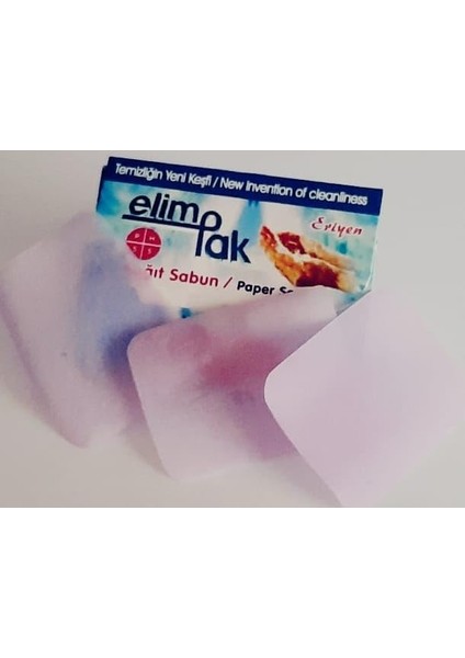 Elimpak -Çanta, Cep Tipi- 120 Yaprak Eriyen Kağıt Sabun 12 Li Ambalaj -(12 * 10) 120 Adet Her Biri Tek Kullanımlık Eriyen Film Sabun-Ortak Kullanım Alanlarında Kişisel Hijyen Sağlar- Yerli Üretim- fiyatları