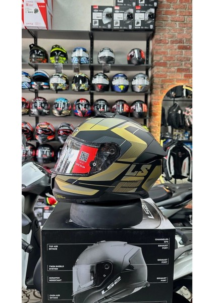 Stream 2 Road Mat Sıyah-Gold-Grı Kask