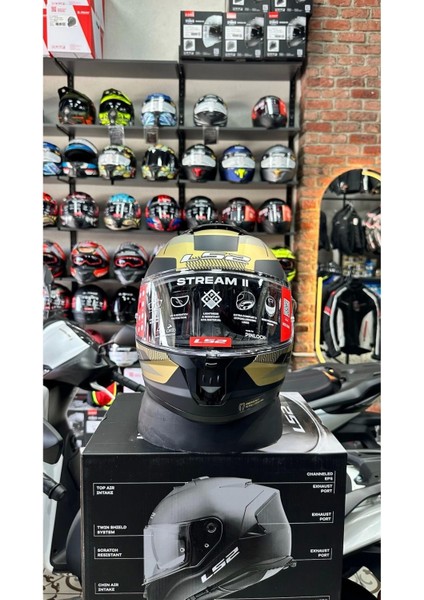 Stream 2 Road Mat Sıyah-Gold-Grı Kask fırsatları