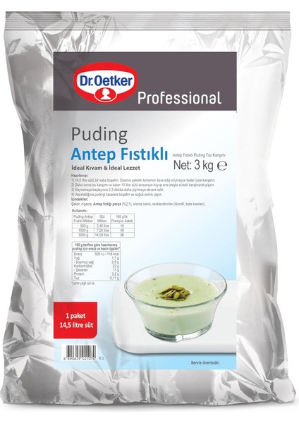 Dr. Oetker Antep Fıstıklı Puding 3 kg fiyatları