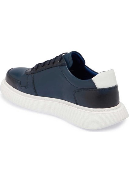 Lacivert Hakiki Deri Erkek Sneaker - E24I1AY56810-C72