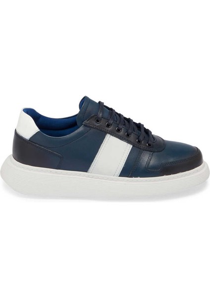 Lacivert Hakiki Deri Erkek Sneaker - E24I1AY56810-C72