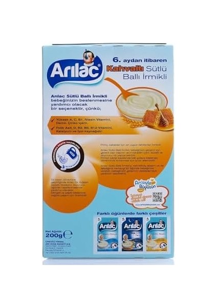 Arılac Instant Ek Gıda Ballı Irmikli 200 G fiyatları