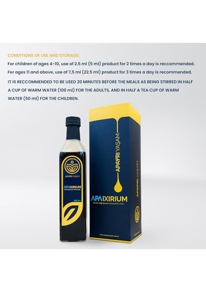 Apayrı Yaşam Apaixirium Bio Şurup KONSANTRESI%100 Bitkisel Iksir Apaixirium 500 ml modelleri