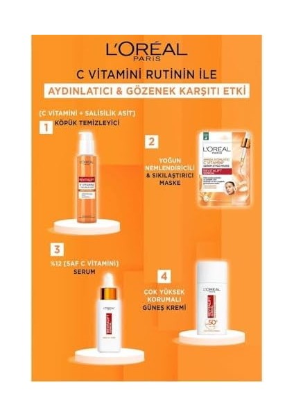 L'oréal Parıs Revitalift Clinical Anında Aydınlatıcı C Vitamini Serum Etkili Maske fiyatları