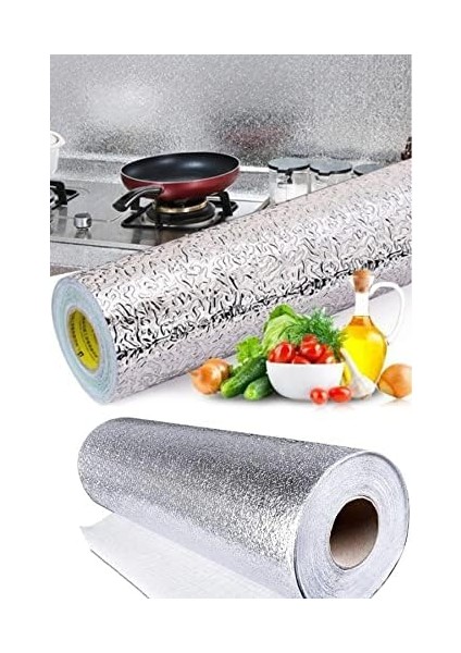 10 Metre Yapışkanlı Silinebilir Mutfak Tezgah Üstü Folyo Gümüş 1420 modelleri