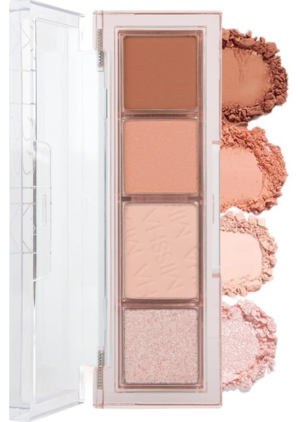 Mıssha Yoğun Pigmentli Mat ve Işıltılı Tonlar Barındıran 4'lü Far Paleti Day Vibe Palette No:2 Bouncy Coral