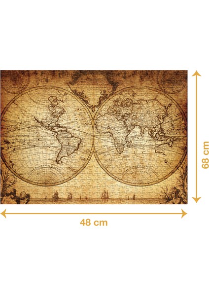 Dünya Haritası - 1000 Parçalı Puzzle - 48 x 68 cm fiyatları