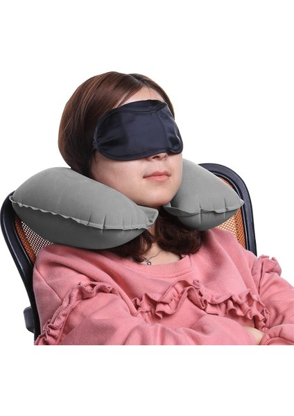 Şişme Seyahat Boyun Yastığı – Ergonomik Travel Neck Pillow, Katlanabilir, Taşınabilir, Uçak, Otobüs, Tren Yolculukları Için Rahat Uyku Yastığı Gri modelleri