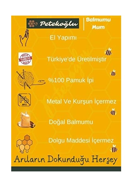 (12 Adet) Tealight Petek Mum Ekonomik Boy (8gr) Beeswax Candle fiyatları