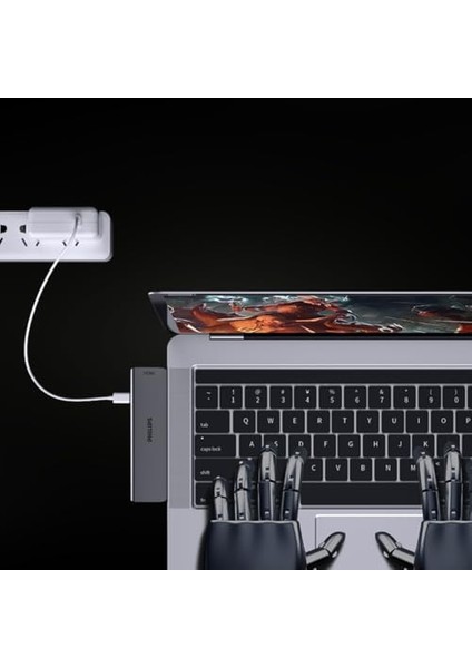 MacBook ile Uyumlu Type-C Çoklu Dönüştürücü Hub – 10GBPS Veri Aktarımı, 100W Pd Hızlı Şarj, 4K@30Hz & 1080P@60Hz HDMI Çıkışı, Sd/tf Kart Okuyucu, USB 3.0 Port, SWR1604C, Gri modelleri