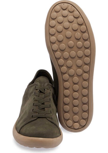 Yeşil Hakiki Nubuk Deri Erkek Sneaker - E24I1AY56824-G98