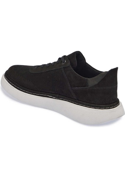 Siyah Hakiki Nubuk Deri Erkek Sneaker - E24I1AY56821-A64
