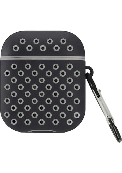 Airpods 2 (2.nesil) Spor Delikli Kılıf - SIYAH-GRI-(5796)