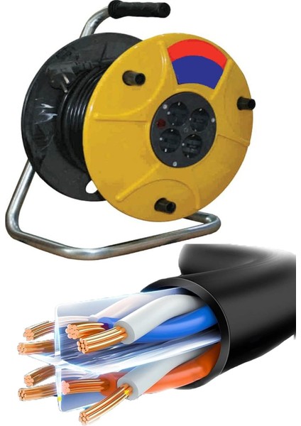 Mga Makaralı Uzatma Kablo Seyyar Priz 35 Metre 1410