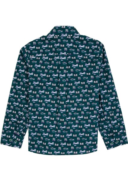 Erkek Çocuk Koyu Yeşil Gömlek Desenli 50316732-VR079 fiyatları