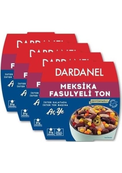 Dardanel Aç Ye Meksika Fasulyeli Ton Balığı 160 gr x 4 Adet