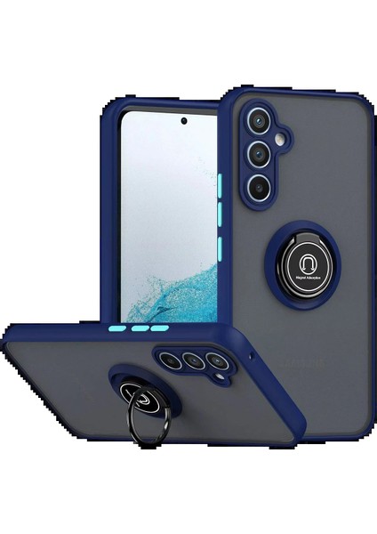 CPT05 Samsung Galaxy S25 Fe Montreal Yüzüklü Silikon Kapak - Lacivert