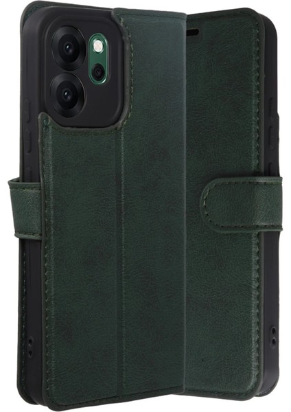 Oppo Reno 14F Trend S Plus Kapaklı Kılıf - Yeşil