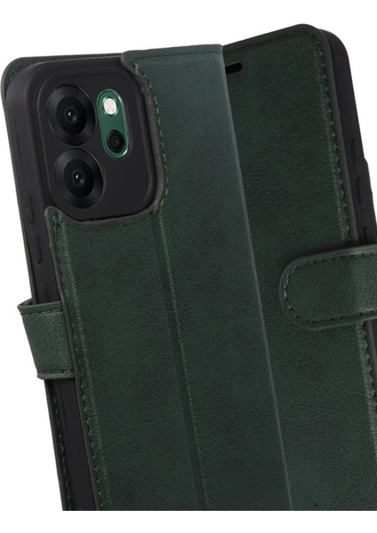 Oppo Reno 14F Trend S Plus Kapaklı Kılıf - Yeşil modelleri